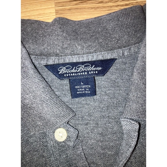 Brooks Brothers polo shirt  - mens size large Gray 100% Cotton‎ - Picture 3 of 6
